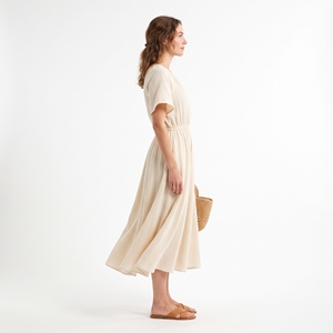 Women's Summer Cotton Gauze Midi <b>Dress</b> Ultra-Light Airy Casual Resort <b>Dress</b> OEM ODM Wholesale Factory Private Labe - Product Image 4