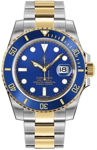 Reloj de pulsera mecánico automático analógico de acero inoxidable de dos tonos de la marca BOJ Plain R.O.L.E.X.77 para hombre a bajo precio, gran oferta. - Product Image 6