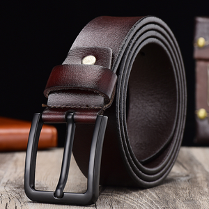 Cinturones de Alta Calidad con Hebillas de Aleación Sólida, Cinturones Coloridos de Cuero Genuino con Logotipo Personalizado para Hombre - Product Image 4