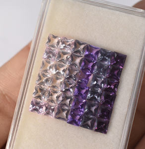Safires multicolor de laboratorio, Alexandrita, Amatista, Kunzita en cuadrados, corte princesa de 4 mm, mezcla de tonos, corindón de laboratorio para joyería. - Product Image 4