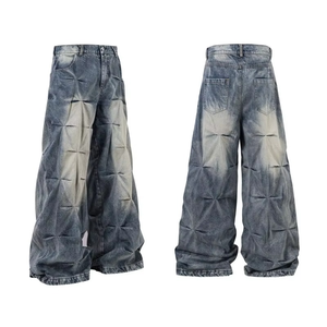 Pantalones Anchos Holgados de Moda, Estilo Vintage, Plisados, Casuales, Hip Hop, Oversize, Vaqueros para Hombre y Mujer - Product Image 1