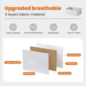 Set di 2 Cassettiere in Tessuto per Soggiorno, Comodino e Mobile Espositore per Vestiti - Product Image 3