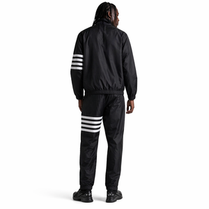 Chaqueta de nailon reflectante impermeable para hombre al por mayor, conjunto de chándal cortavientos de nailon negro reflectante, sudaderas con capucha de marca privada al por mayor - Product Image 3