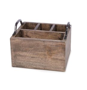 Modern <b>Wooden</b> Caddy with Handle Storage Organizer Durable Wood <b>Box</b> Kitchen Bathroom Desk Portable Cleaning Supplies Holder - Product Image 2