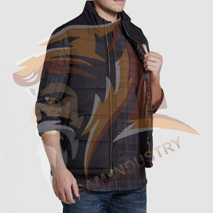 Customized Light-<b>Weight</b> Fashion Zipper Winter Puffer Jacket Sleeveless Custom Logo OEM Canvas <b>Stand</b> Collar Sleeveless Jacket - Product Image 4