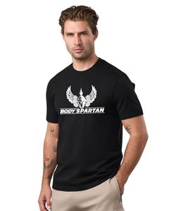 Mens Black Graphic Print T Shirt Casual Short Sleeve Cotton Tee Crew Neck Summer Streetwear Fashion Comfortable Daily Wear - Product Image 1
