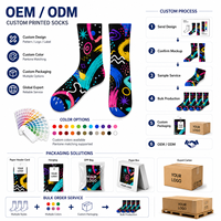 Chaussettes personnalisées imprimées en coton, chaussettes mi-hautes avec logo et motif, service de personnalisation pour uniformes d'équipe, boîte cadeau, emballage de marque, commandes.