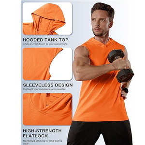 Hoodie sans manches personnalisé, anti-plis, pour homme, idéal pour le fitness - Product Image 5