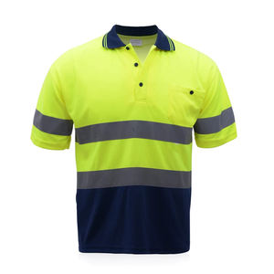 High Visibility Safety Breathable Waterproof Thermal Work Polo Shirt Moisture Wicking Reflective Short Sleeve T-Shirt Workwear - Product Image 5
