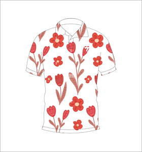 เสื้อโปโลพิมพ์ลายดอกไม้สีขาวสำหรับผู้ชายแขนสั้นลำลองแฟชั่นฤดูร้อนเสื้อโปโลกอล์ฟ - Product Image 4