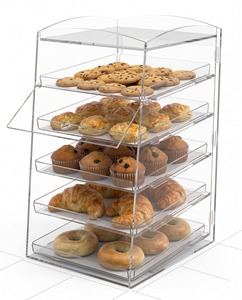 Artfulcosmos Modern for Transparent Acrylic Pre-Assembled Multi-Directional Polished Desktop Bakery <b>Display</b> Cabinet Dessert - Product Image 3