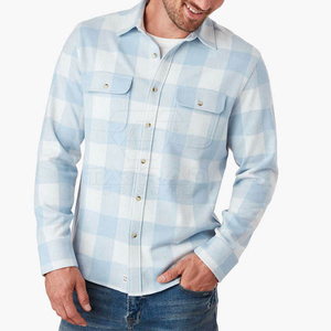 Custom Flannel Shirt Men Plaid Cotton Casual Workwear Button <b>Down</b> Shirt Wholesale Factory Manufacturer Flannel Shirt - Product Image 6