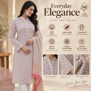 Women Floral Cotton Kurta Indian Ethnic Wear <b>Lightweight</b> Printed Vintage Kurti Casual Summer Fashion Wholesale Clothing Export - Product Image 5