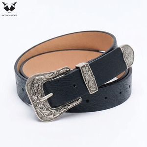 Ceinture en cuir PU rose et noir de style occidental avec boucle argentée pour femme – Dernière tendance en accessoires de mode - Product Image 6