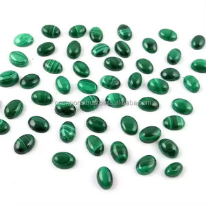 Cabochon ovale plat en malachite verte naturelle 7x9mm, pierre précieuse en vrac de haute qualité, fournisseur de malachite pour la fabrication artisanale de bijoux - Product Image 3