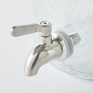 Lot de 2 distributeurs de boissons en plastique à double paroi de 2 gallons avec finition métallique polie, distributeur de boissons moderne pour jus et eau - Product Image 4