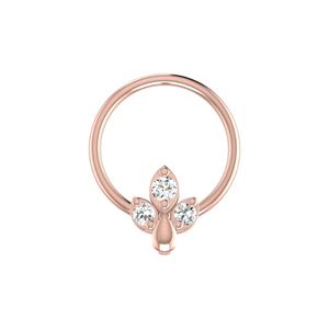 เครื่องประดับเจาะจมูก SOLITAIREKART ทอง 14k ดีไซน์ดอกเฟลอร์เดลิส ประดับเพชรธรรมชาติ 0.035 กะรัต - Product Image 2