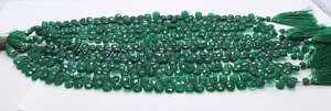 Perles de pierres précieuses en onyx vert naturel facettées en forme de poire 7x11MM, perles d'onyx vert en vrac, perles d'onyx vert pour la fabrication de bijoux - Product Image 5