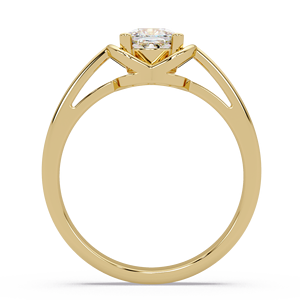Bague de fiançailles élégante en or pur 14 carats avec diamant de laboratoire taille coussin, pour mariage, design de bijoux fins sur mesure - Product Image 3