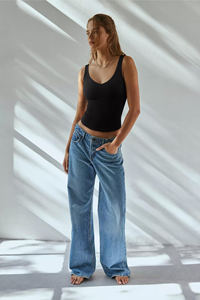 Top Corto sin Mangas con Cuello en V para Mujer, Top Corto Acanalado, Doble Forro, Moda Verano, Casual, Básico, Tendencia 2026, Ropa para Hacer Ejercicio y Salir - Product Image 5