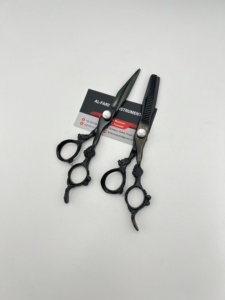 Black Plasma Color Hair Cutting <b>Scissors</b> Set Adjustable Screw Dragon Handle Thinning Straight Barber Salon Use Shears - Product Image 6
