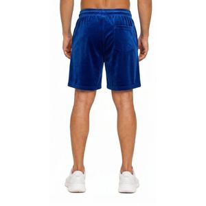 Custom Royal Wholesale Velvet Shorts Above Knee Length Adjustable Waist Thin Side <b>Tape</b> Soft Comfortable <b>Fabric</b> Velour Joggers - Product Image 2