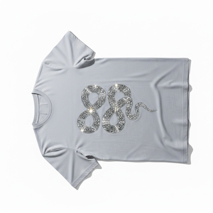 High End Rhinestone T <b>Shirt</b> Custom OEM Manufacture Luxury Diamond Embellished Street Wear Heavyweight <b>Mens</b> Cotton Tee - Product Image 2