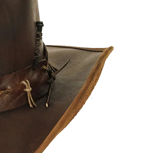 Sombrero de Vaquero de Cuero, Estilo Occidental, Ala Ancha, Unisex, para Adultos, para las Cuatro Estaciones, Uso Casual al Aire Libre, 56-58CM - Product Image 5