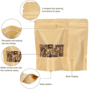 Bolsa de Papel con Cierre Hermético, Impresa y Grabada en Relieve, con Etiqueta de Cartón, para Envasado de Alimentos, Frutos Secos y Nueces, Personalizada - Product Image 2