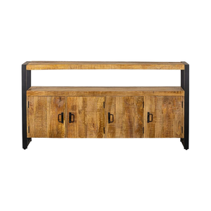 Meuble TV industriel en bois massif avec pieds en métal Meubles de maison pour salon chambre salle de bain cuisine utilisation rangement décoration intérieure - Product Image 1