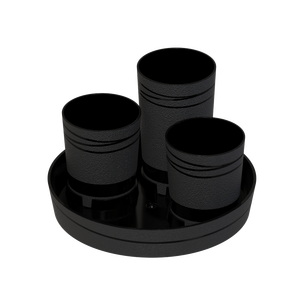 Ensemble d'affichage d'orchidées noir et blanc-F106SSM Support à 3 tubes + plateau rond pour orchidées 3.5 ", idéal pour les mariages et la décoration au détail - Product Image 3