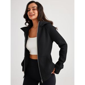 Sweat à capuche zippé en molleton 100 % coton pour femme, coupe ajustée, avec trous pour les pouces, respirant et écologique, veste de sport décontractée pour la gym, le yoga et les activités sportives - Product Image 5