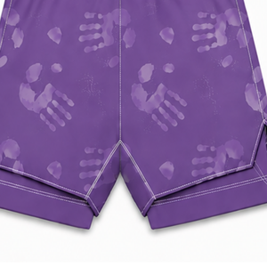 Short de bain violet et blanc léger, séchage rapide, respirant, avec cordon de serrage à la taille, pour l'entraînement, la performance, la natation et le sport - Product Image 4