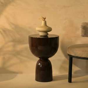 Mesa de Centro Redonda Moderna de la Mejor Calidad, Diseño Minimalista, Acabado Negro, Muebles para Sala de Estar, Decorativa - Product Image 2