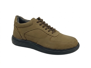 Chaussures habillées Oxford en cuir suédé olive pour hommes, à lacets, bout rond, semelle extérieure en caoutchouc amorti, semelle intermédiaire en EVA, toutes saisons, pour le bureau et la carrière - Product Image 1