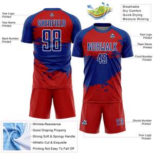 Maillot de football à sublimation, nouveau design, maillot de football à manches longues, ensemble maillot et short de football personnalisé avec logo, vente en gros - Product Image 3