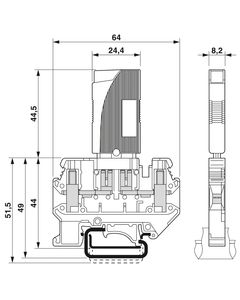 Disjoncteur thermique TCP 1A 220V 630A Courbe de puissance de coupure B Fabriqué en Allemagne 0712194 - Product Image 3
