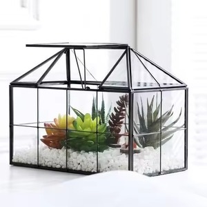 Trend Glass Metal Terrarium Planter Decorative Indoor Plant <b>Display</b> <b>Case</b> Stylish Home Accent - Product Image 1