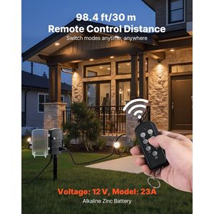 25FT Extension Cord Outdoor Power Strip Weatherproof Cover Remote Control Dusk Dawn <b>Light</b> <b>Timer</b> Power Outdoor Lighting Supply - Product Image 4