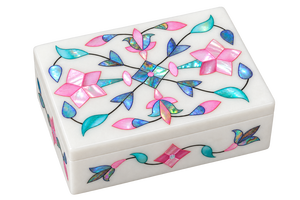 Export Quality Handmade Marble <b>Jewellery</b> <b>Box</b> with Mother of Pearl Work for Sale Available in Custom Services Provided - Product Image 3