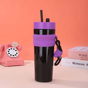 Vaso con Pajita Resistente a Altas Temperaturas, Libre de BPA, Diseño Personalizado, Botella de Agua Portátil de Plástico para Auto - Product Image 6