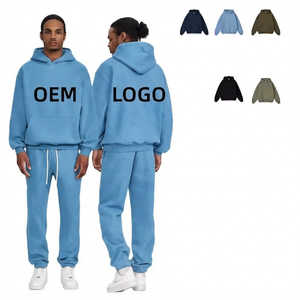 Survêtements pour hommes à épaules tombantes avec sweat à capuche ample, en molleton 100% coton 450 GSM, vierges, personnalisables - Product Image 2