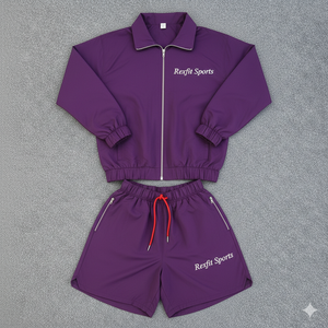 Ensemble de survêtement Rexfit Sports avec logo personnalisé, veste coupe-vent en nylon réfléchissante et pantalon de survêtement, vente en gros - Product Image 1