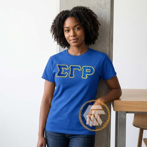 Vente en gros GREEK TREASURES Sororité Sigma Gamma Rho T-shirt décontracté d'été pour femme, 100% Coton, écologique, respirant, anti-plis, séchage rapide - Product Image 3