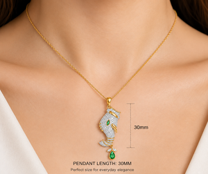 Gold Elephant 925 Sterling Silver Gold Plated <b>Pendant</b> Necklace Marquise Green Stone Micro Diamond Jewelry Gift for Women - Product Image 4