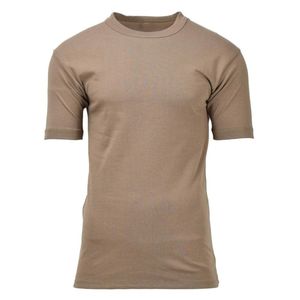 เสื้อยืดคอกลมแขนสั้นสีพื้นสีกากีสำหรับผู้ชายสไตล์เยอรมัน ทรงปกติ ระบายอากาศได้ดี ผ้าเจอร์ซีย์คอตตอนลำลอง - Product Image 4