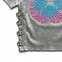 Camiseta Oversize de Lujo Cyber Tech Streetwear con Estampado de Circuitos Futuristas, Moda Urbana, 100% Algodón Transpirable de Secado Rápido de Alta Calidad