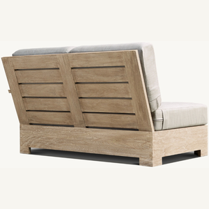 Sofá de madera de teca con cómoda espuma suave, ideal para sala de estar o terraza para relajarse, al mejor precio. - Product Image 6