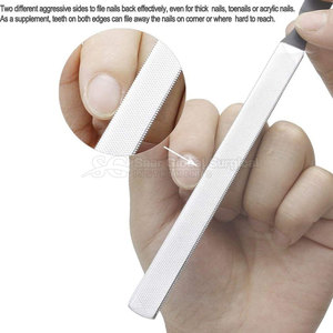 Lime à ongles double face en acier inoxydable de haute qualité, texture à grain fin, prise en main confortable, performance de façonnage fiable - Personnalisable - Product Image 6