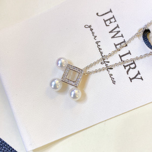 Celebrity Style 6-7 Natural <b>Pearl</b> Pendant <b>Necklace</b> with Original Design Comparable to Akoya Fashion <b>Earrings</b> - Product Image 2